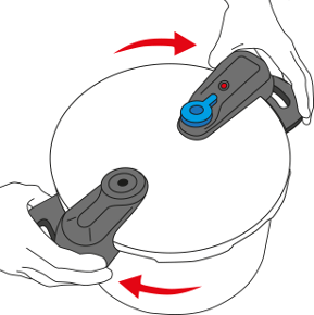 Le couvercle se tourne pour fermer l'autocuiseur bien hermétiquement